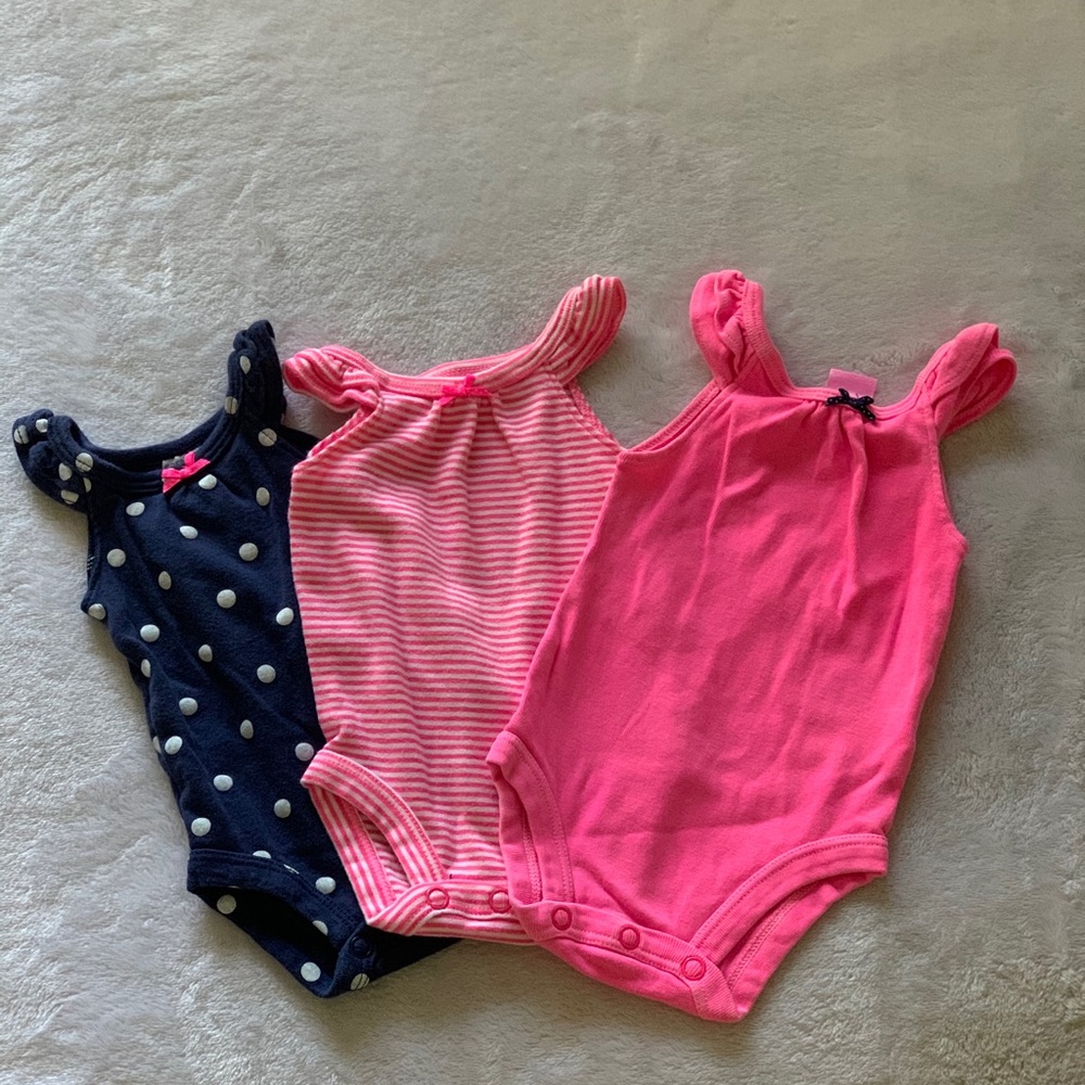 3 pack NB Girls Tank-top Onesies
